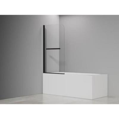 Pare baignoire 1 volet + porte serviettes - HOME GENERATION - Mila noir - 80 x 140 cm