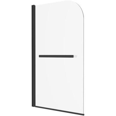 Pare baignoire 1 volet + porte serviettes - HOME GENERATION - Mila noir - 80 x 140 cm