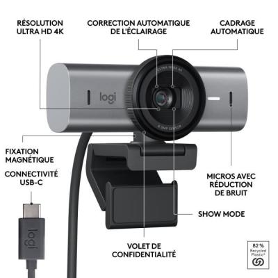 Webcam - Filaire - Logitech - MX Brio - Graphite