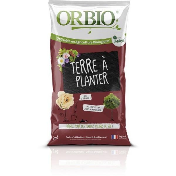 Terre a planter - ORBIO - 30 L - Support de culture polyvalent - Enrichie pour plantations
