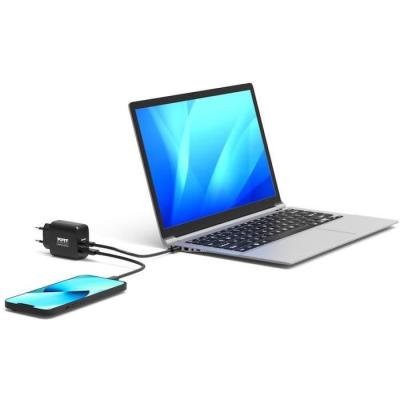 Chargeur mural GaN USB-C & USB-A - PORT DESIGNS - 902104EU - 65 W - Noir