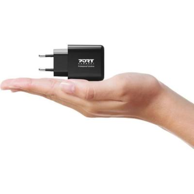 Chargeur mural GaN USB-C & USB-A - PORT DESIGNS - 902104EU - 65 W - Noir