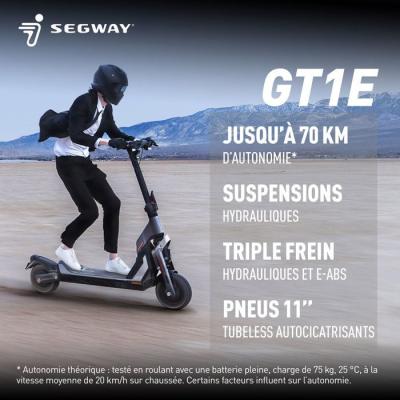 Trottinette électrique - SEGWAY - GT1E - 500 W - 11 - Autonomie jusqu'a 70 km - Clignotants - Feux