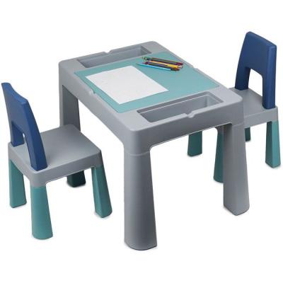 Table d'activités multifonction - THERMOBABY - MULTIPLAY - Avec 2 chaises - Gris / Bleu
