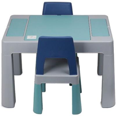 Table d'activités multifonction - THERMOBABY - MULTIPLAY - Avec 2 chaises - Gris / Bleu
