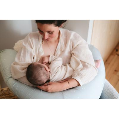 Coussin de maternité - TINEO - Jersey de coton - Vert d'eau / Étoiles