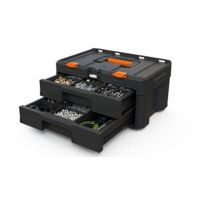 Rangement 2 tiroirs - WORX BY KETER - STACK N ROLL - 48 x 33 x 23 cm - Noir