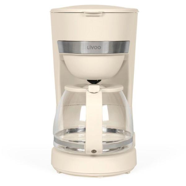 Cafetiere électrique - LIVOO - DOD200C - 750 W - 1,25 L - 10 a 12 tasses - Blanc cassé