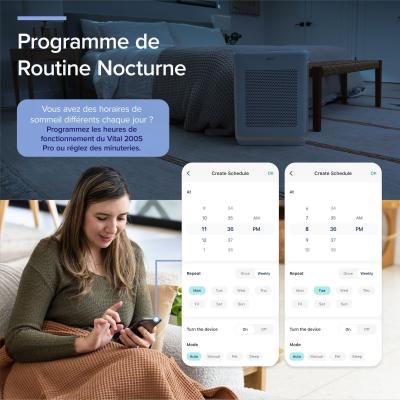 Purificateur d'air - Levoit - Vital 200S Pro - Filtration 3 étapes - Surface couverte jusqu'a 35 m² - 50 W - Blanc