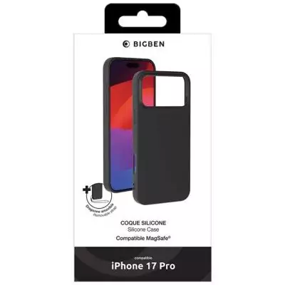 Coque MagSafe iPhone17 Pro Silicone Noir - Protection élégante et fiable