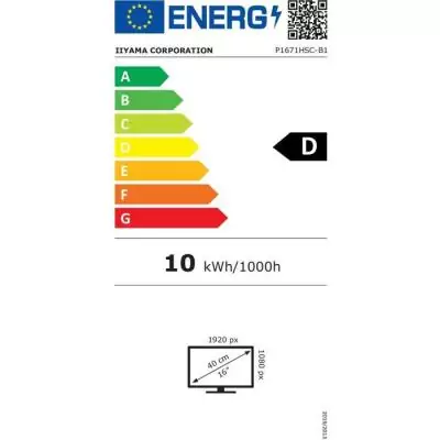 Ecran PC Portable - IIYAMA - 16 - Full HD - Dalle IPS - 8ms - Prolite P1671HSC-B1
