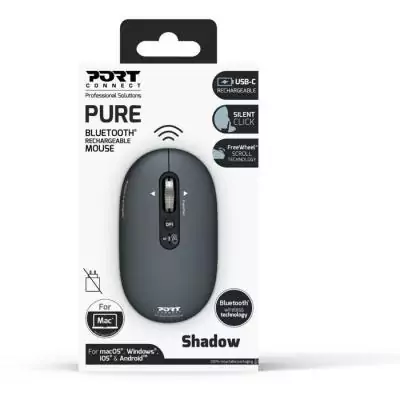 Souris Bluetooth sans fil PORT Designs 910501 PURE - Rechargeable - Gris anthracite Souris Bluetooth sans fil PORT Designs 910501 PURE - Rechargeable - Gris anthracite