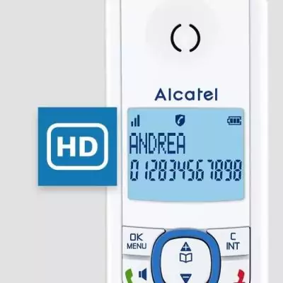 Téléphone sans fil - ALCATEL - F530 Voice - Répondeur, blocage d'appels, mains libres, 2 mémoires directes, Blanc/Bleu Téléphone sans fil - ALCATEL - F530 Voice - Répondeur, blocage d'appels, mains libres, 2 mémoires directes, Blanc/Bleu