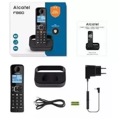 Téléphone fixe sans fil - ALCATEL - F860 solo noir - Sans répondeur Téléphone fixe sans fil - ALCATEL - F860 solo noir - Sans répondeur