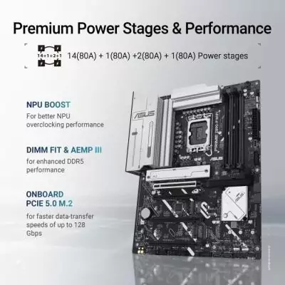 Carte mère ASUS PRIME Z890-P LGA1851 - PCIe 5.0 - Effets RGB