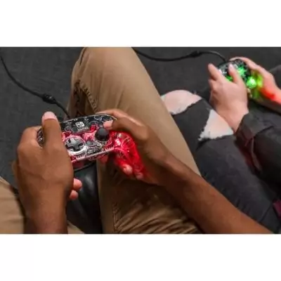 Manette filaire pour Nintendo Switch - PDP - Afterglow - Éclairage LED - Transparent