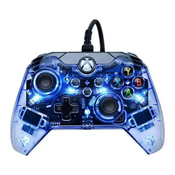 Manette de jeu - Xbox Series X|S, Xbox One et PC - LED Afterglow - Filaire - PDP - Transparent