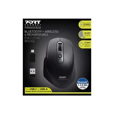 Souris Bluetooth Office Executive rechargeable - Port Designs - 3200 dpi