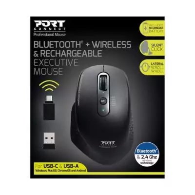 Souris Bluetooth Office Executive rechargeable - Port Designs - 3200 dpi