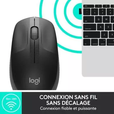 Souris sans fil Logitech M190 Noir - Confort et performance
