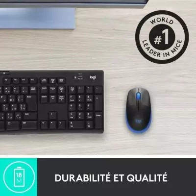 Souris Logitech M190 Bleu Sans Fil - Confort et Fiabilité