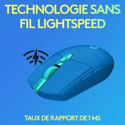 Souris Gamer Sans Fil Logitech G305 Lightspeed Bleu - Liberté de Mouvement