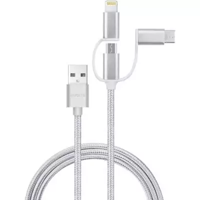 Câble 3 en 1 - AUTO T - 540206 - Micro-USB - Apple - USB-C