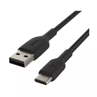 Câble tressé long 3 m USB-A vers USB-C noir - BELKIN