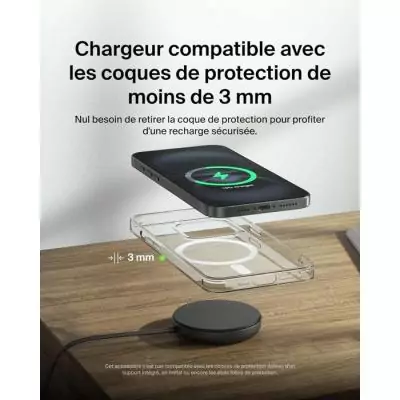 Pad de recharge - BELKIN - USB-C - 15 W - Noir Pad de recharge - BELKIN - USB-C - 15 W - Noir